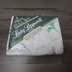 Lady Pepperell Percale Vintage NWT Dead Stock 4 Piece Full Sheet Set